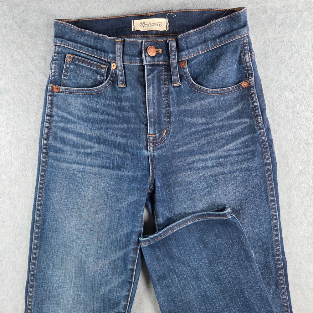 Madewell Stovepipe Jeans Womens 23 Dark Wash High Rise Straight Leg Denim